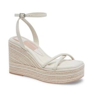 Dolce Vita Elvia Platform Wedge Sandal in Ivory Stella 8 NWT